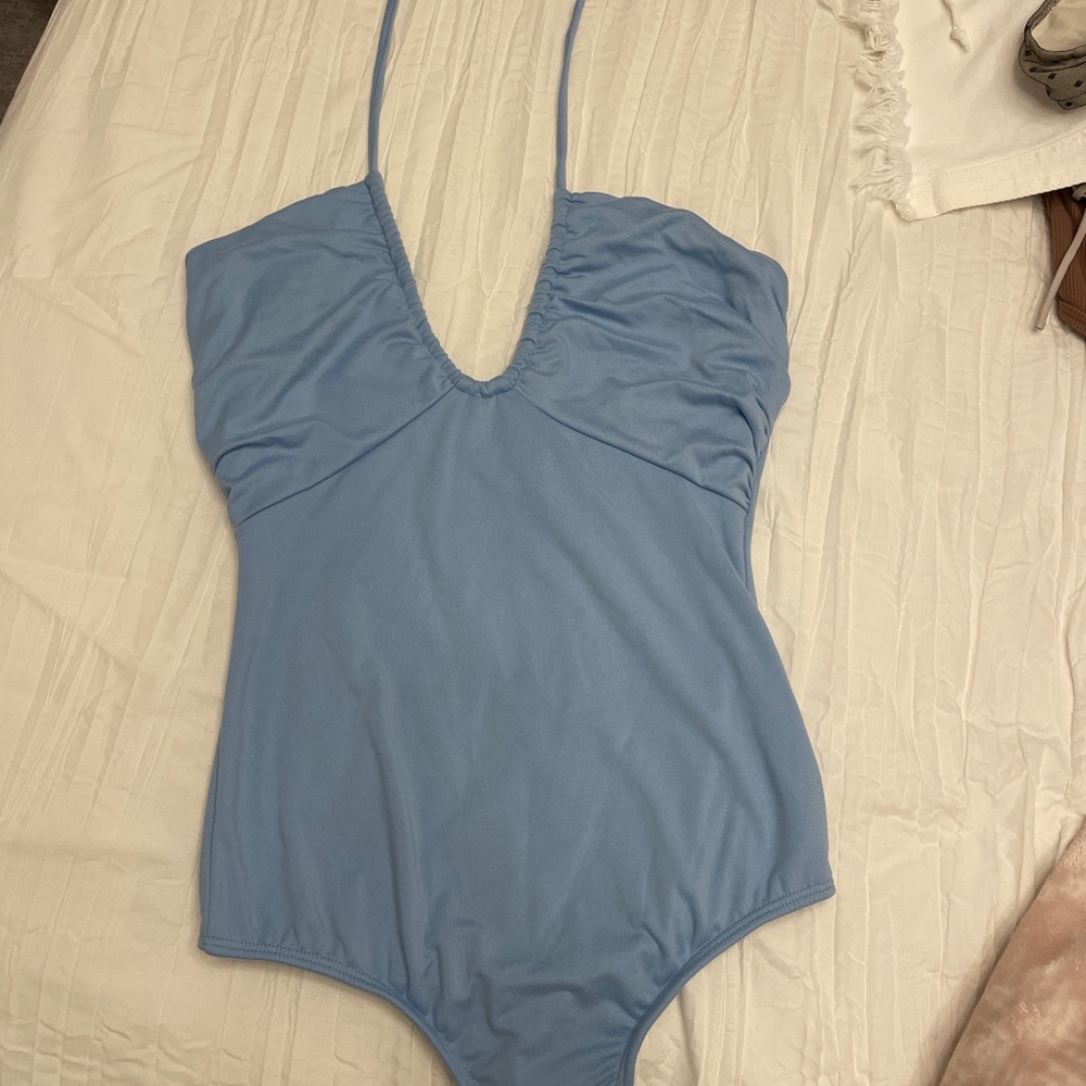 Blue Strappy Bodysuit